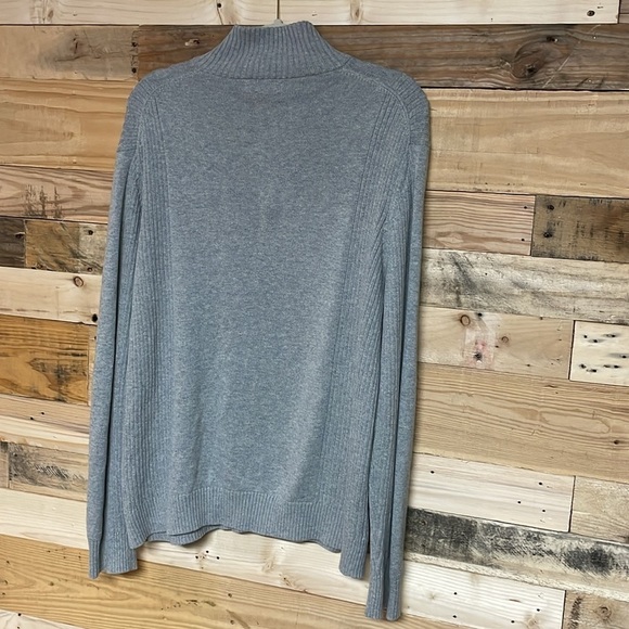 Calvin Klein size large gray mock neck quart zip sweater 100% cotton med weight - Picture 7 of 8
